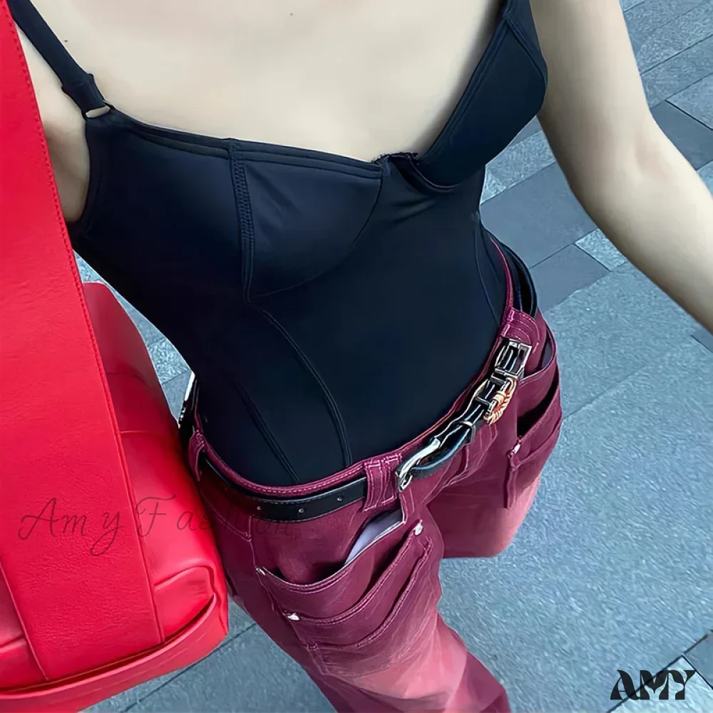 High Waist Baggy Boyfriend Style Vintage Washed Distressed Wide Leg Mopping Y2K Jeans - Image 6