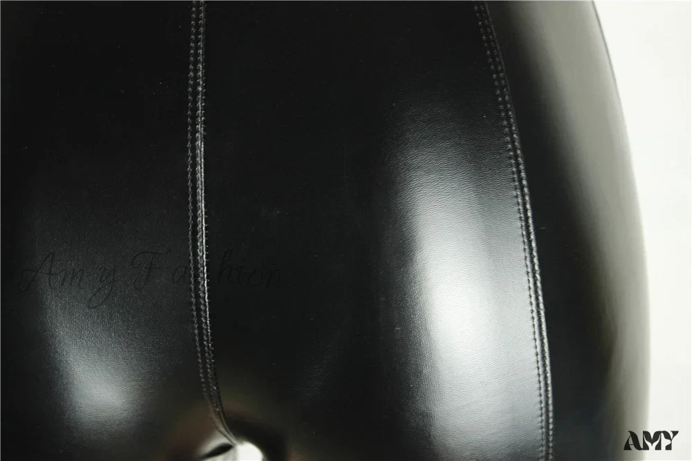 Amy Fashion - High Waist Faux Leather Shorts - Image 5
