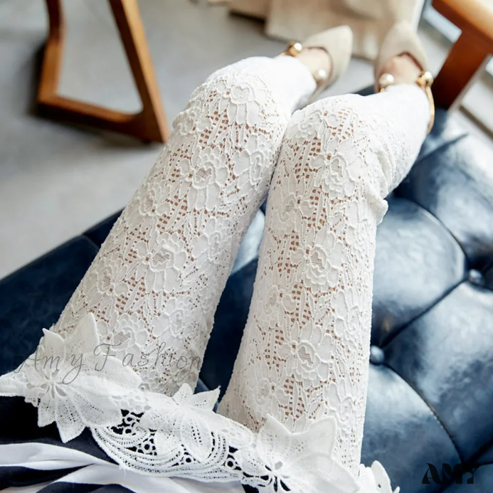 Amy Fashion - High Waist Floral See Through Strethchy  Pants - Image 9