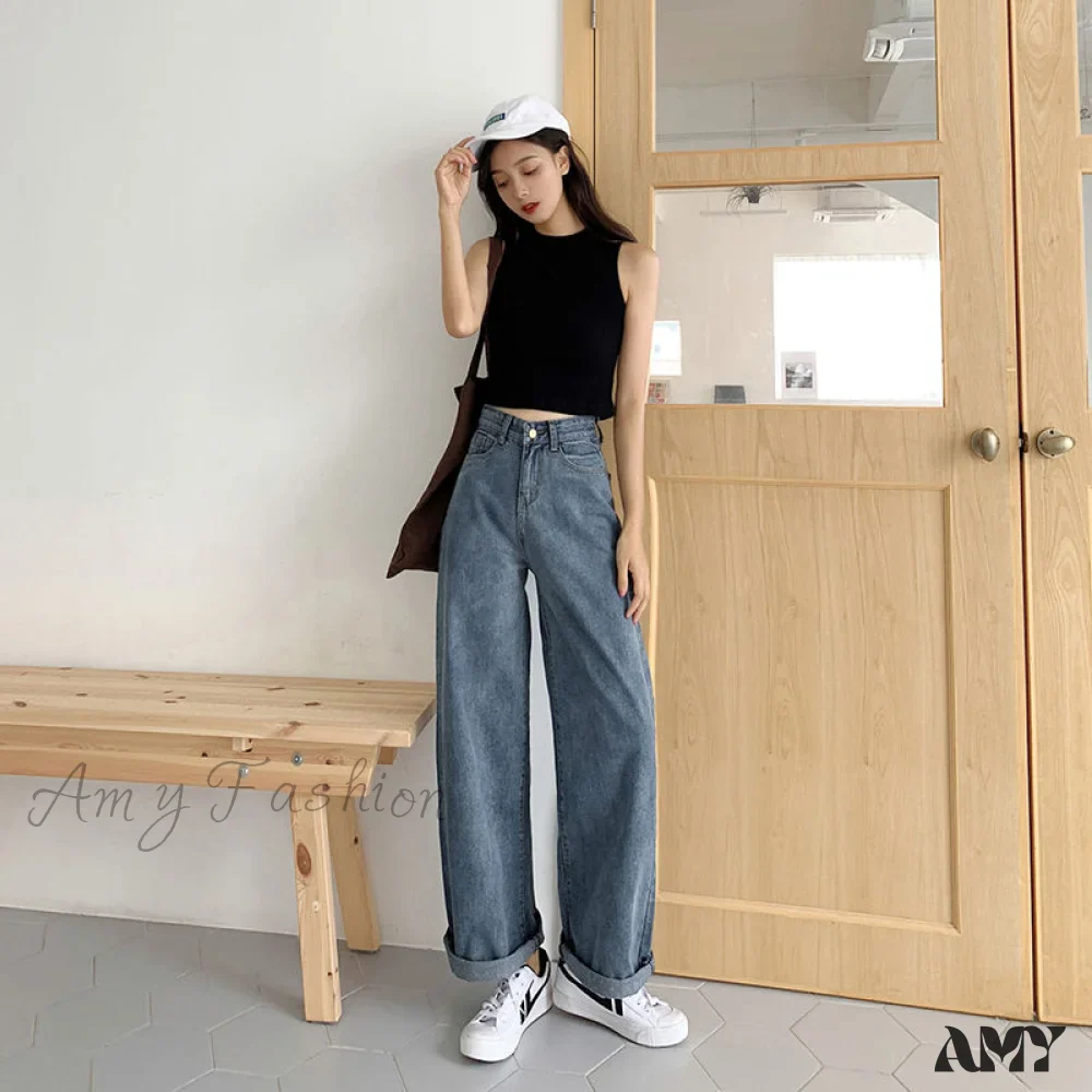 Amy Fashion - High Waist Loose Comfortable Jeans - Image 9
