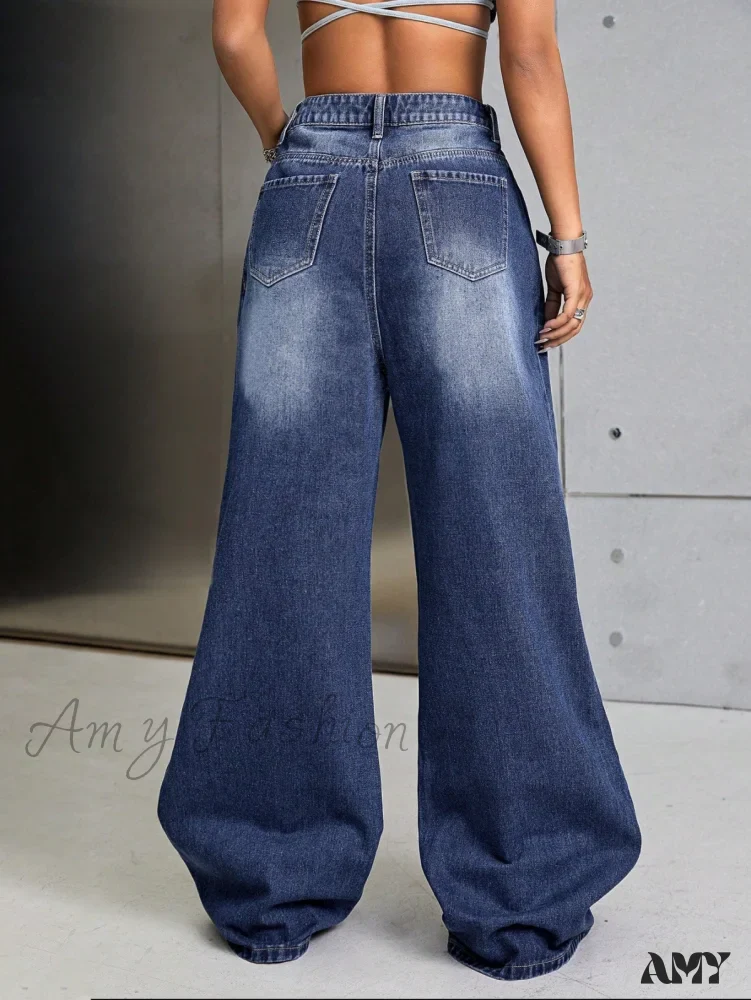 Amy Fashion - High Waist Wide Leg Jeans - Image 3
