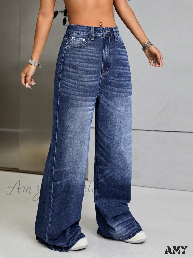 Amy Fashion - High Waist Wide Leg Jeans - Image 4