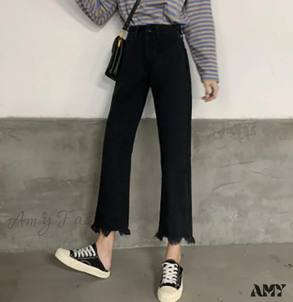 Amy Fashion - High Waisted Casual Streetwear Gradient Jeans - Image 7