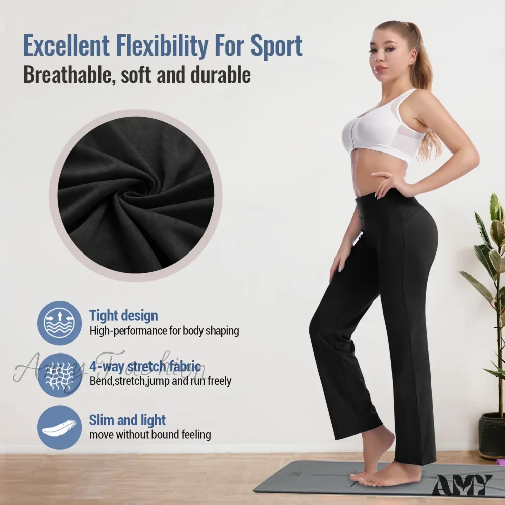 Amy Fashion - Capri Petite Regular Tall Length Women's Straight Leg Yoga Pants - Image 10
