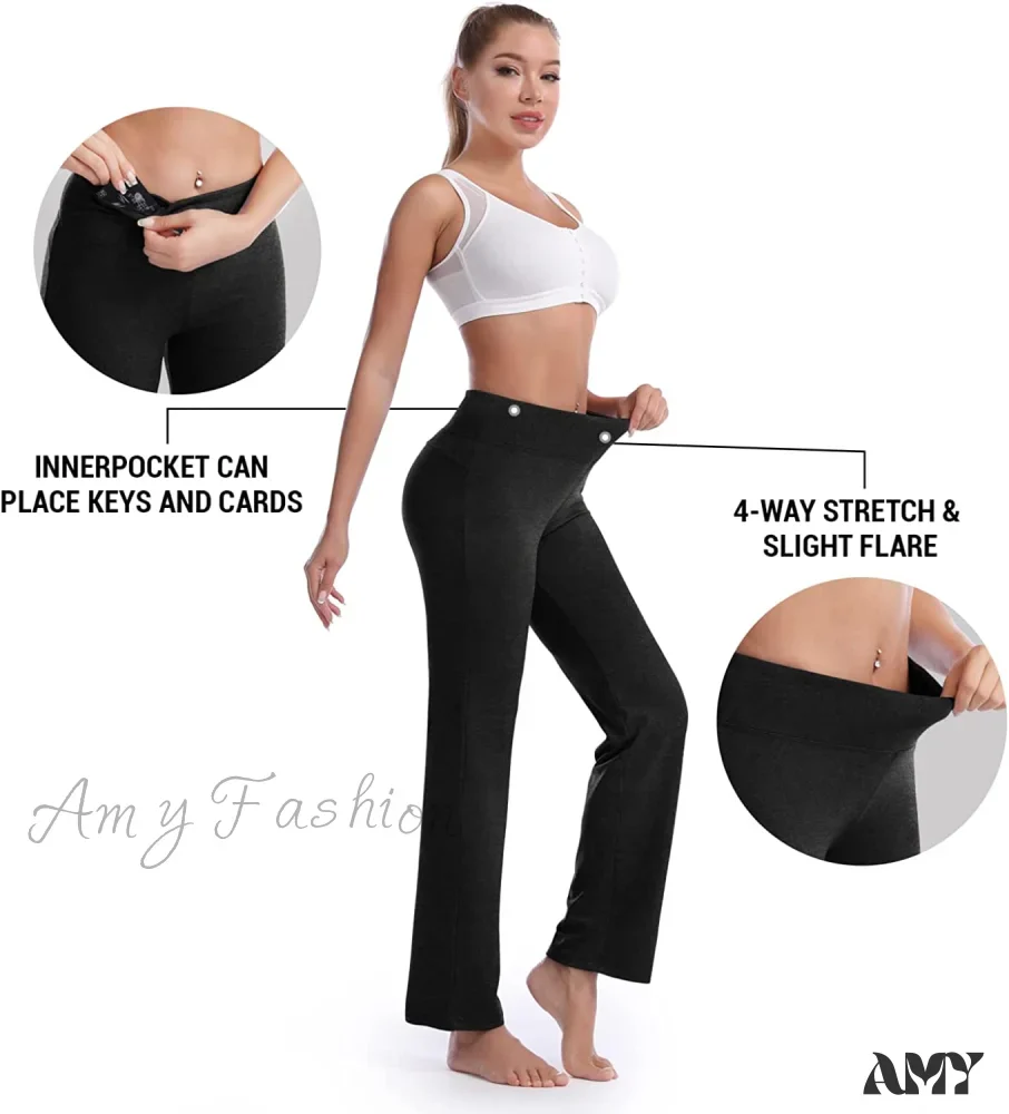 Amy Fashion - Capri Petite Regular Tall Length Women's Straight Leg Yoga Pants - Image 11