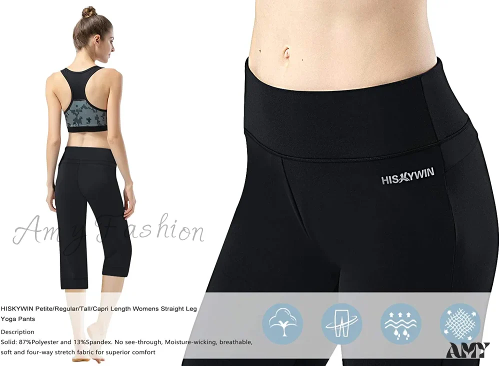 Amy Fashion - Capri Petite Regular Tall Length Women's Straight Leg Yoga Pants - Image 6