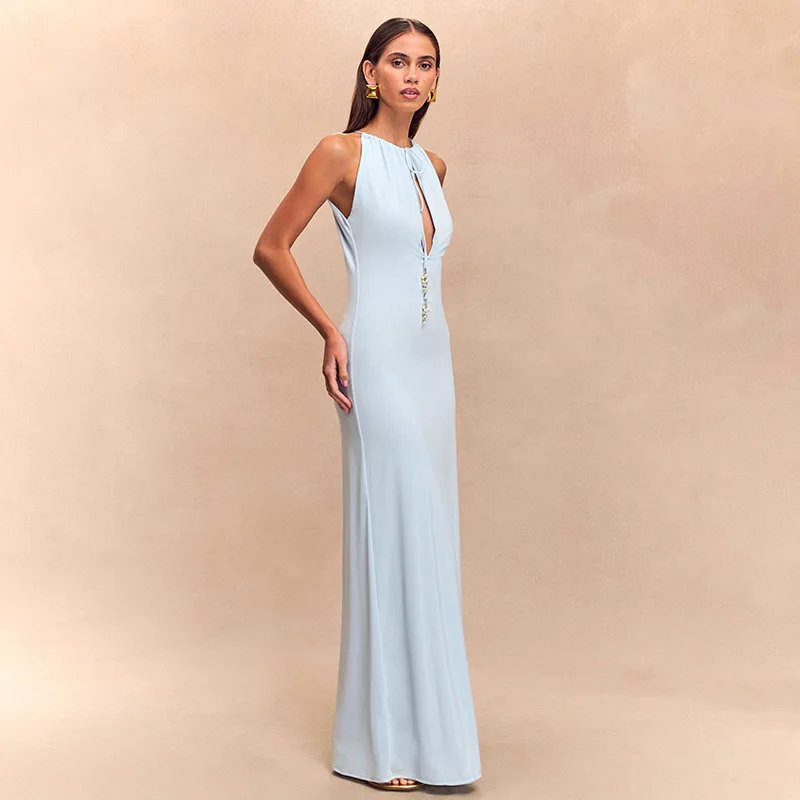 Hollow Lace Up Backless High-Waist Prom Dress - Image 2
