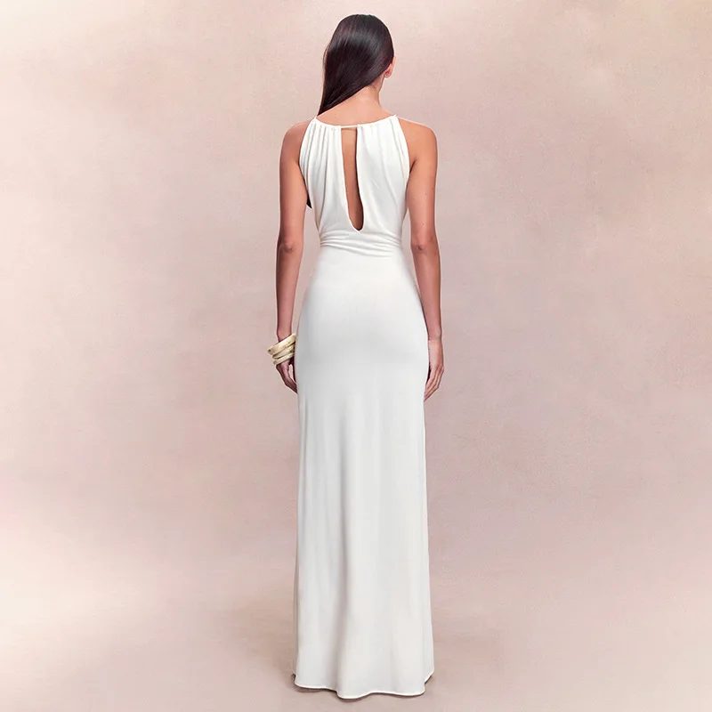 Hollow Lace Up Backless High-Waist Prom Dress - Image 5