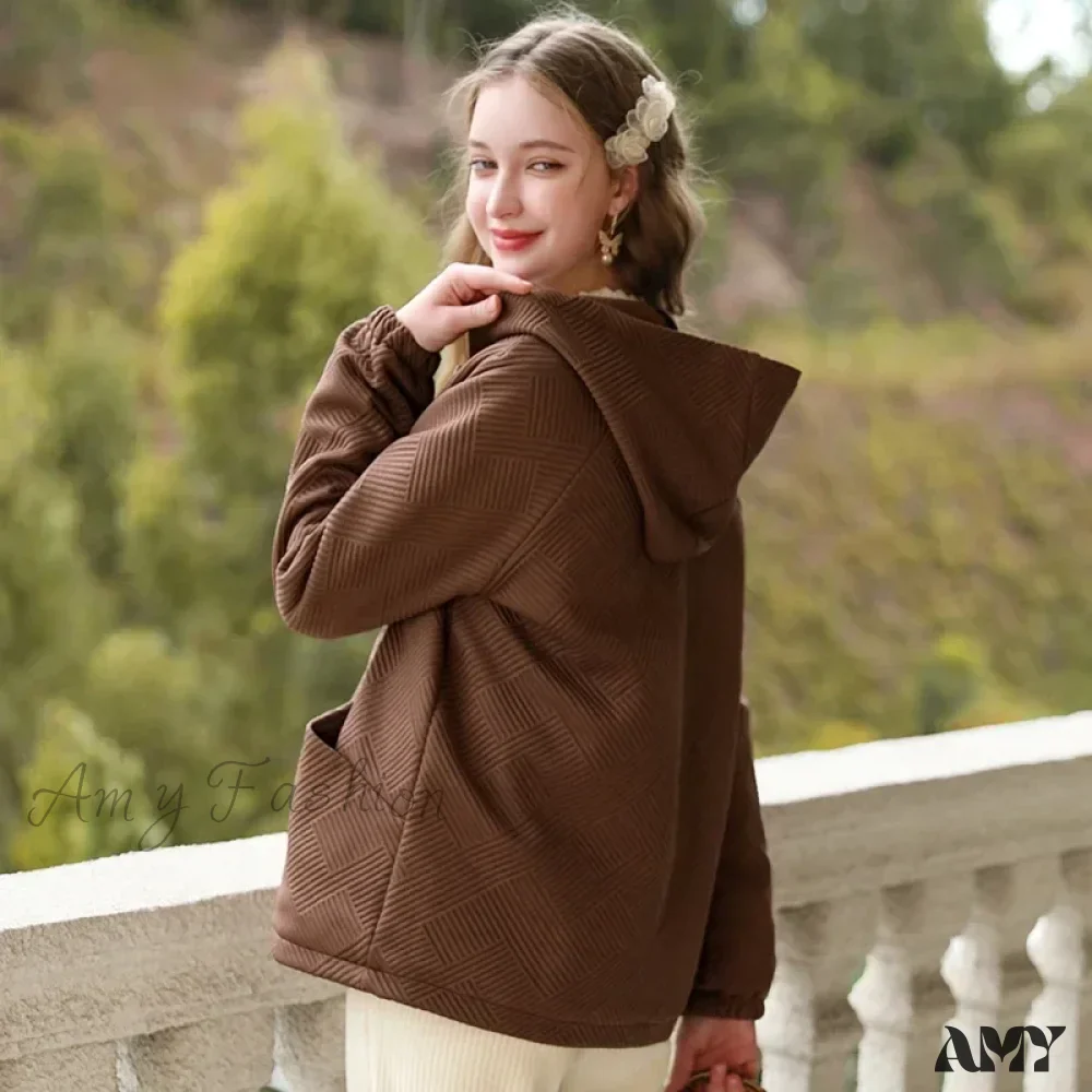 Hooded Twill Padded Thick Winter Warm Loose Vintage Quality Lady Coat - Image 5