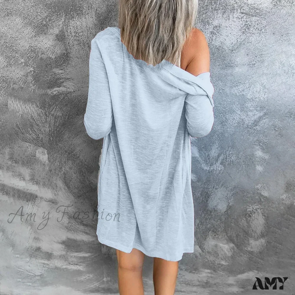 Amy Fashion - Hot Sale Women's Open Front Lightweight Long Cardigan - Image 3