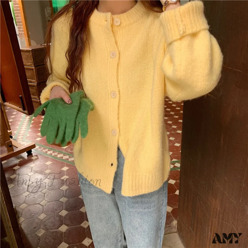 Amy Fashion - Sweaters Cardigans Warm Casual Arrival Solid Knitwear Loose Coat - Image 12