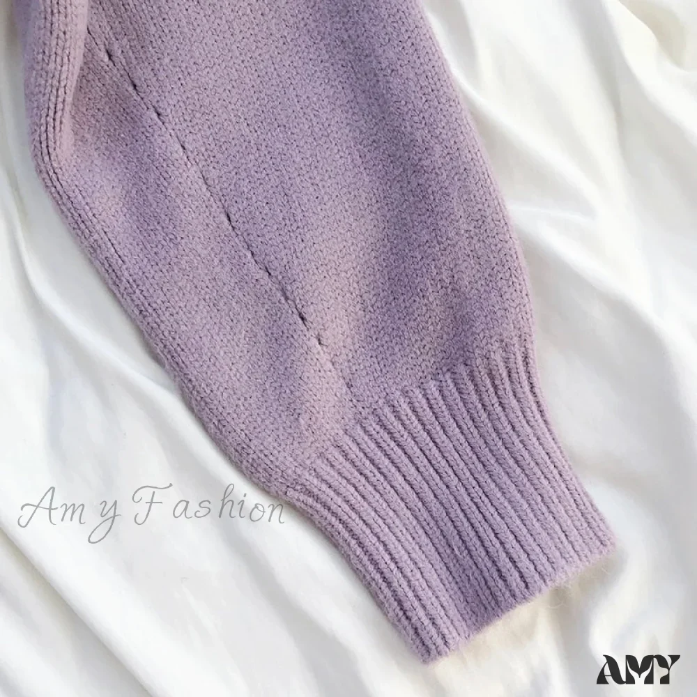 Amy Fashion - Sweaters Cardigans Warm Casual Arrival Solid Knitwear Loose Coat - Image 14