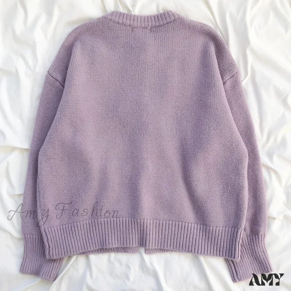 Amy Fashion - Sweaters Cardigans Warm Casual Arrival Solid Knitwear Loose Coat - Image 19