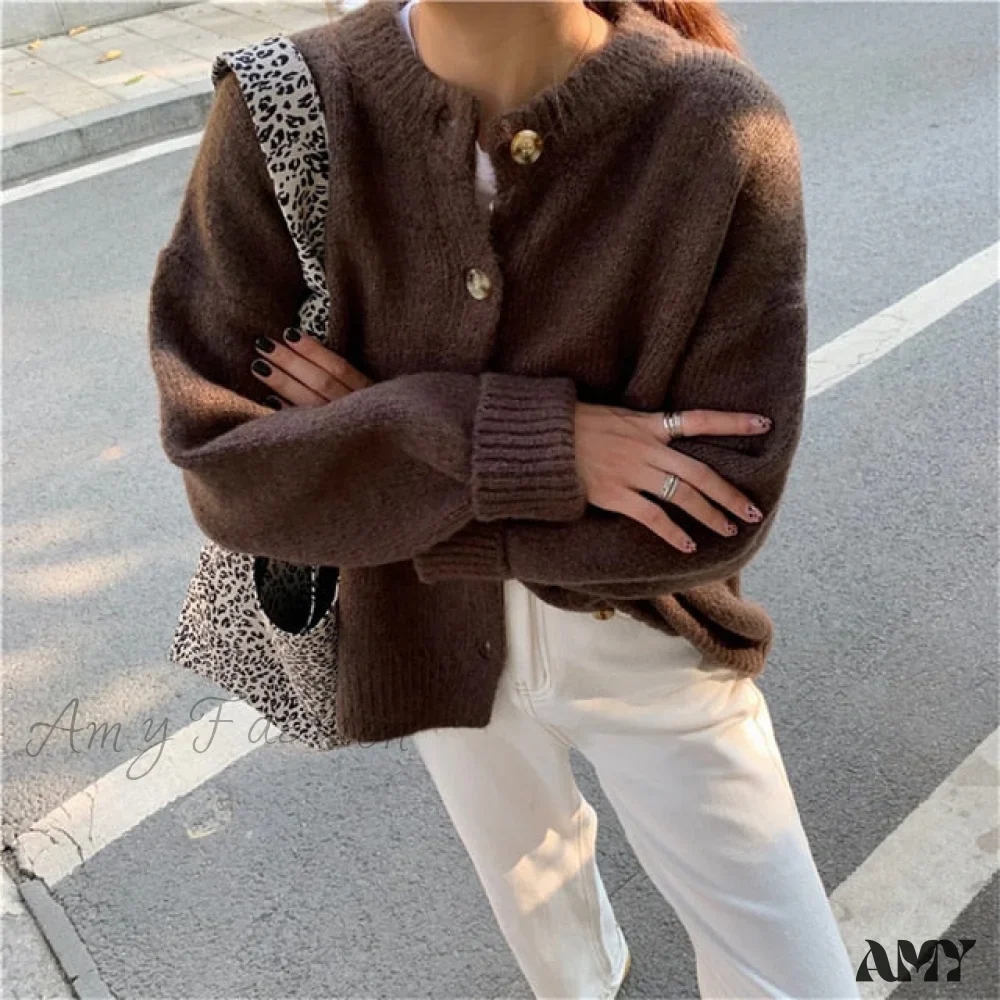 Amy Fashion - Sweaters Cardigans Warm Casual Arrival Solid Knitwear Loose Coat - Image 22