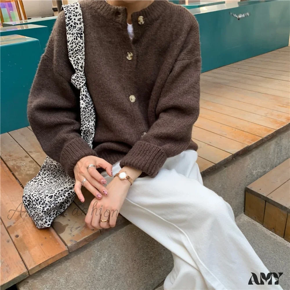 Amy Fashion - Sweaters Cardigans Warm Casual Arrival Solid Knitwear Loose Coat - Image 4
