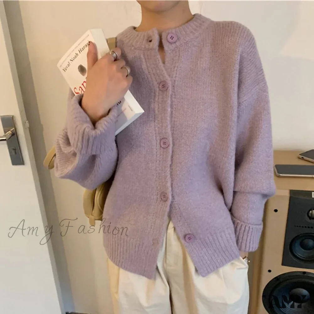 Amy Fashion - Sweaters Cardigans Warm Casual Arrival Solid Knitwear Loose Coat - Image 9