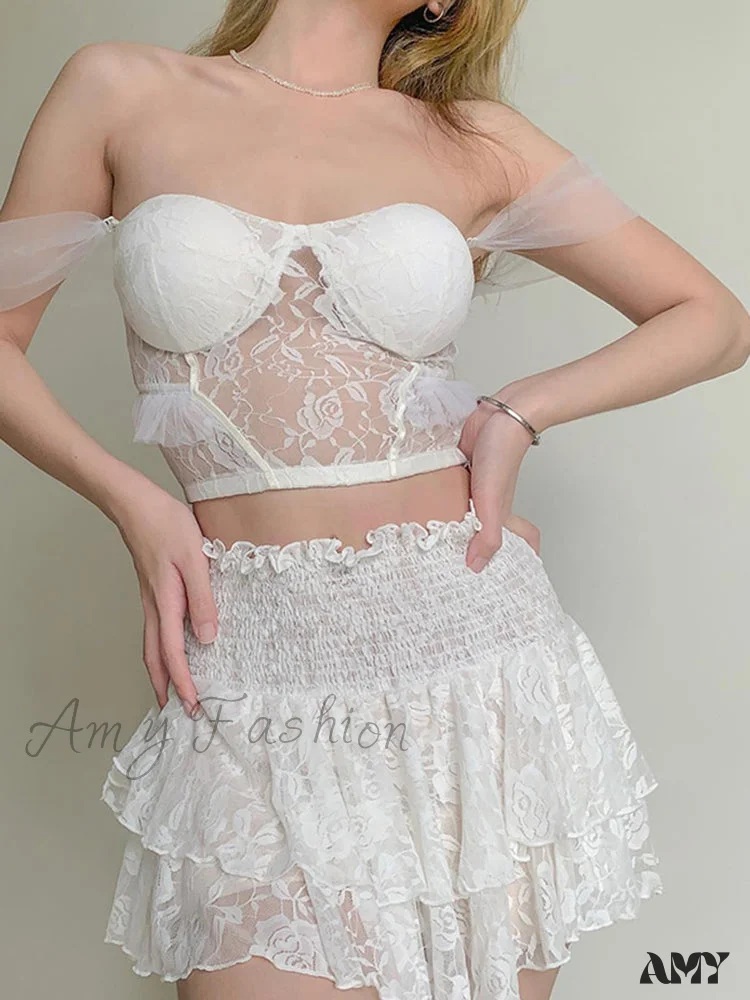 Amy Fashion - Ruched Cascading Ruffle Mini Skirt - Image 6