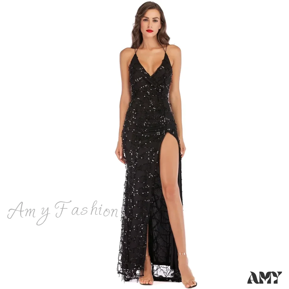 INS Style Side Buttons Irregular Slits Sexy Personality High Waist Half-Length Skinny Denim Long Dress