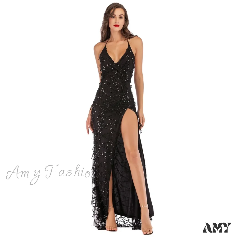 INS Style Side Buttons Irregular Slits Sexy Personality High Waist Half-Length Skinny Denim Long Dress - Image 2