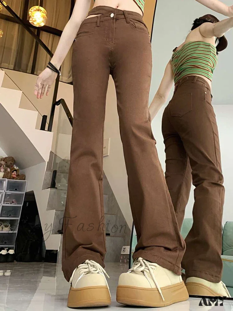 Irregular High Waist Loose Washed Bell Bottom Sexy Nightclub Fetish Skinny Flare Jeans - Image 2