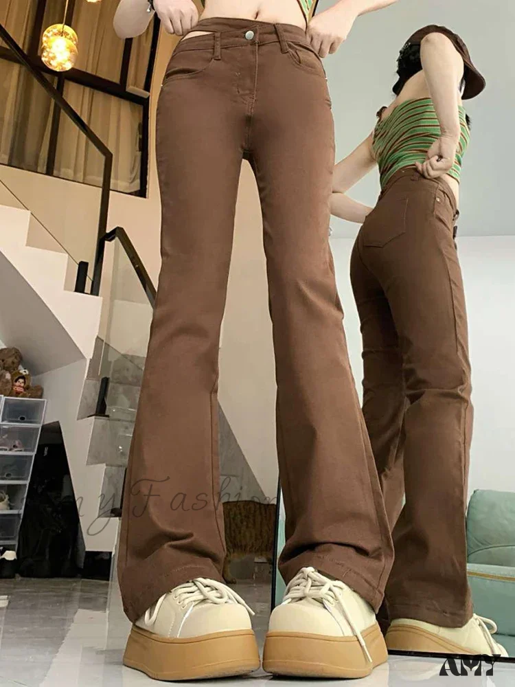 Irregular High Waist Loose Washed Bell Bottom Sexy Nightclub Fetish Skinny Flare Jeans - Image 4