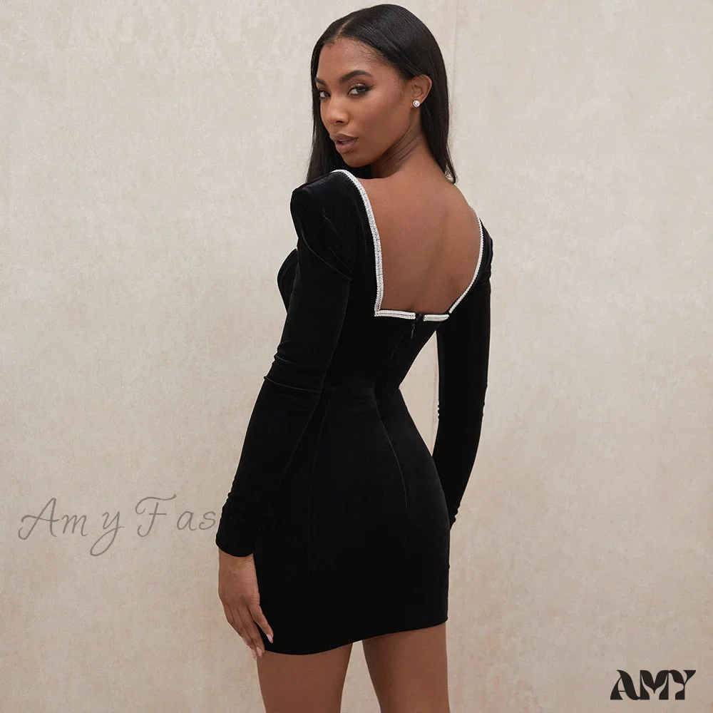 Amy Fashion - Deep V-Neck Sexy Mini Party Dresses - Image 6