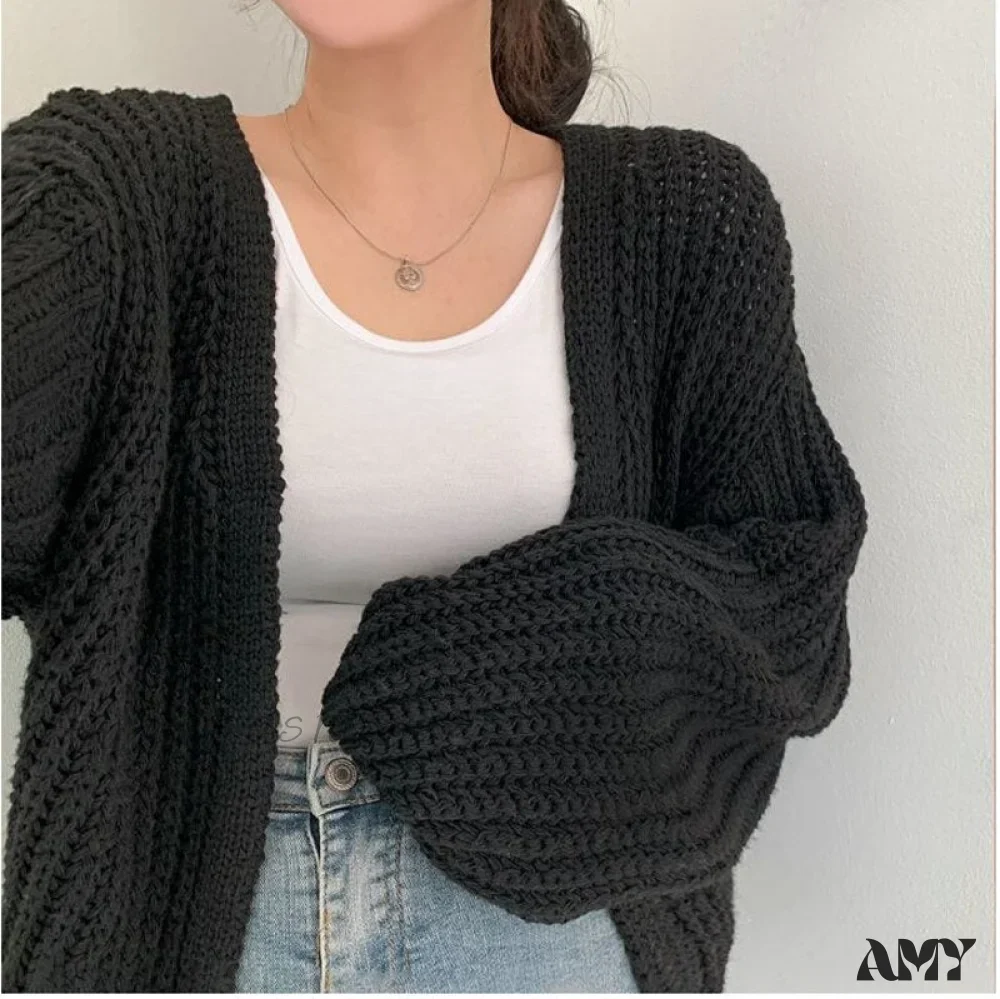 Amy Fashion - Korean Chic Autumn Lazy Style Cardigan - Image 5