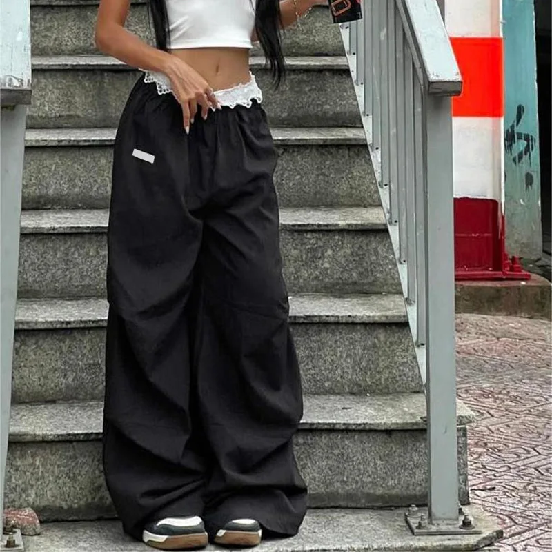 Lace Patchwork Cargo Joggers Pant - Image 5
