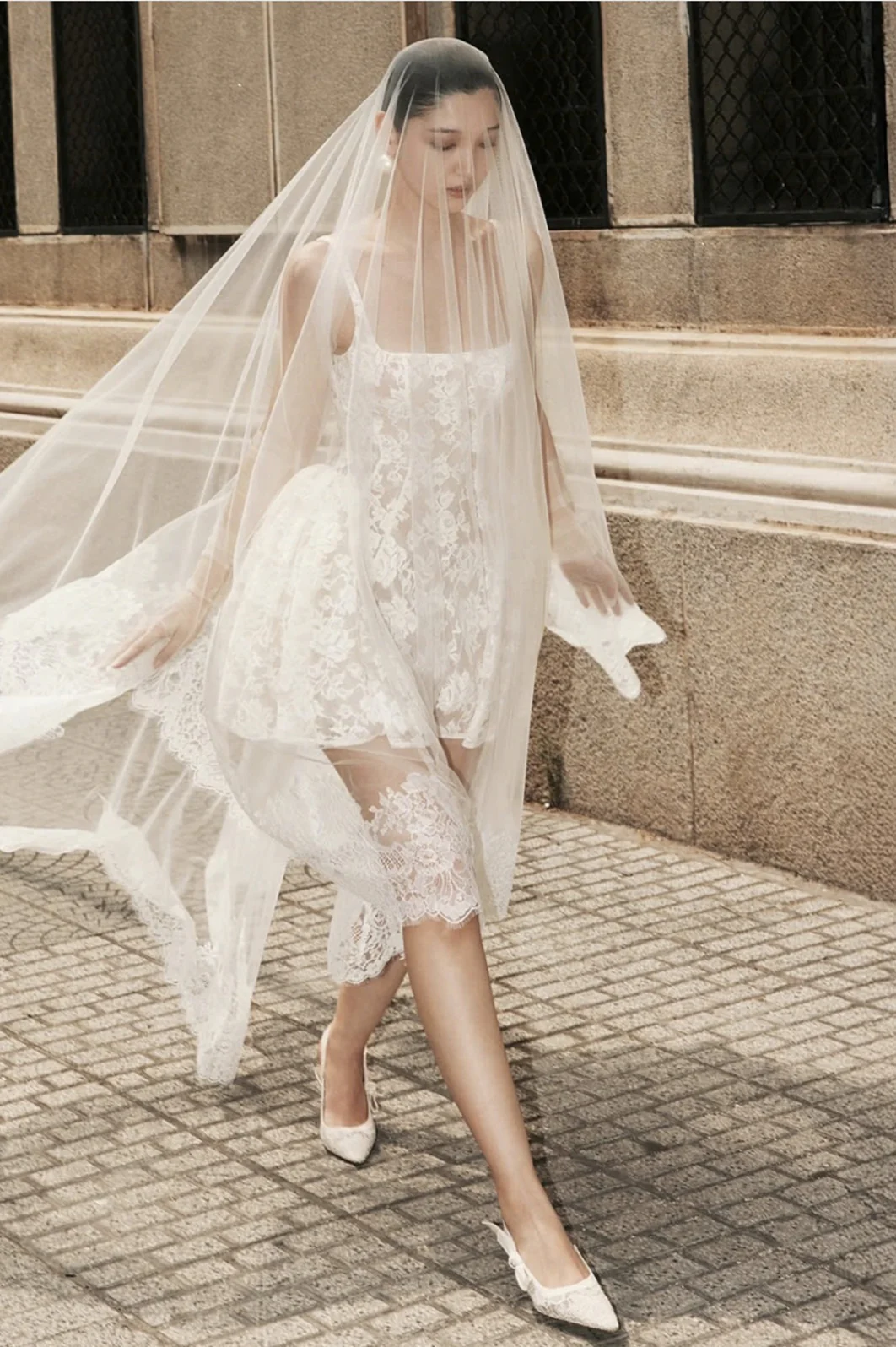 Lace Ruffled Waist Mini Party Dress - Image 4