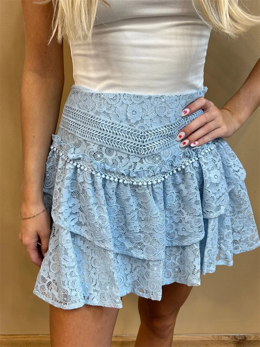 Layered Solid Elegant Mini Skirt - Image 5