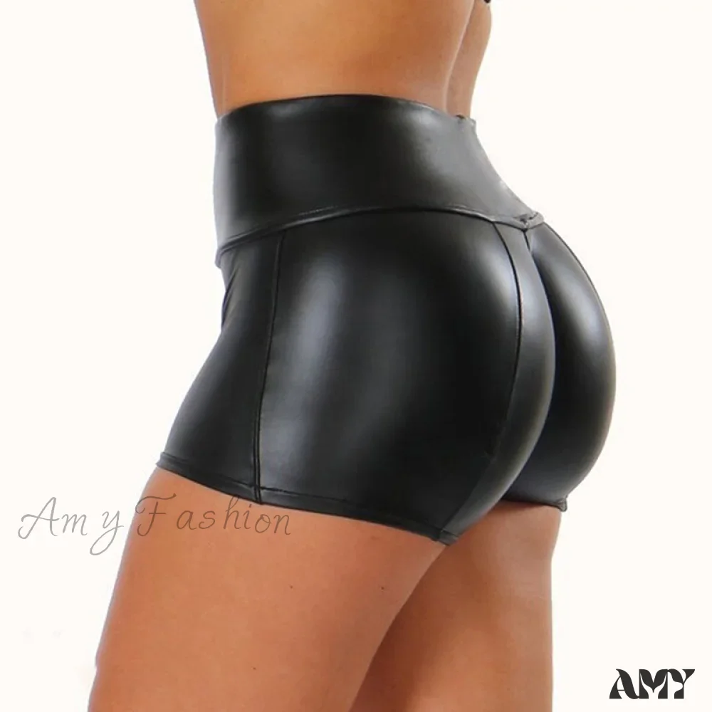 Amy Fashion - High Waist Bodycon Push Up Black Shorts - Image 3