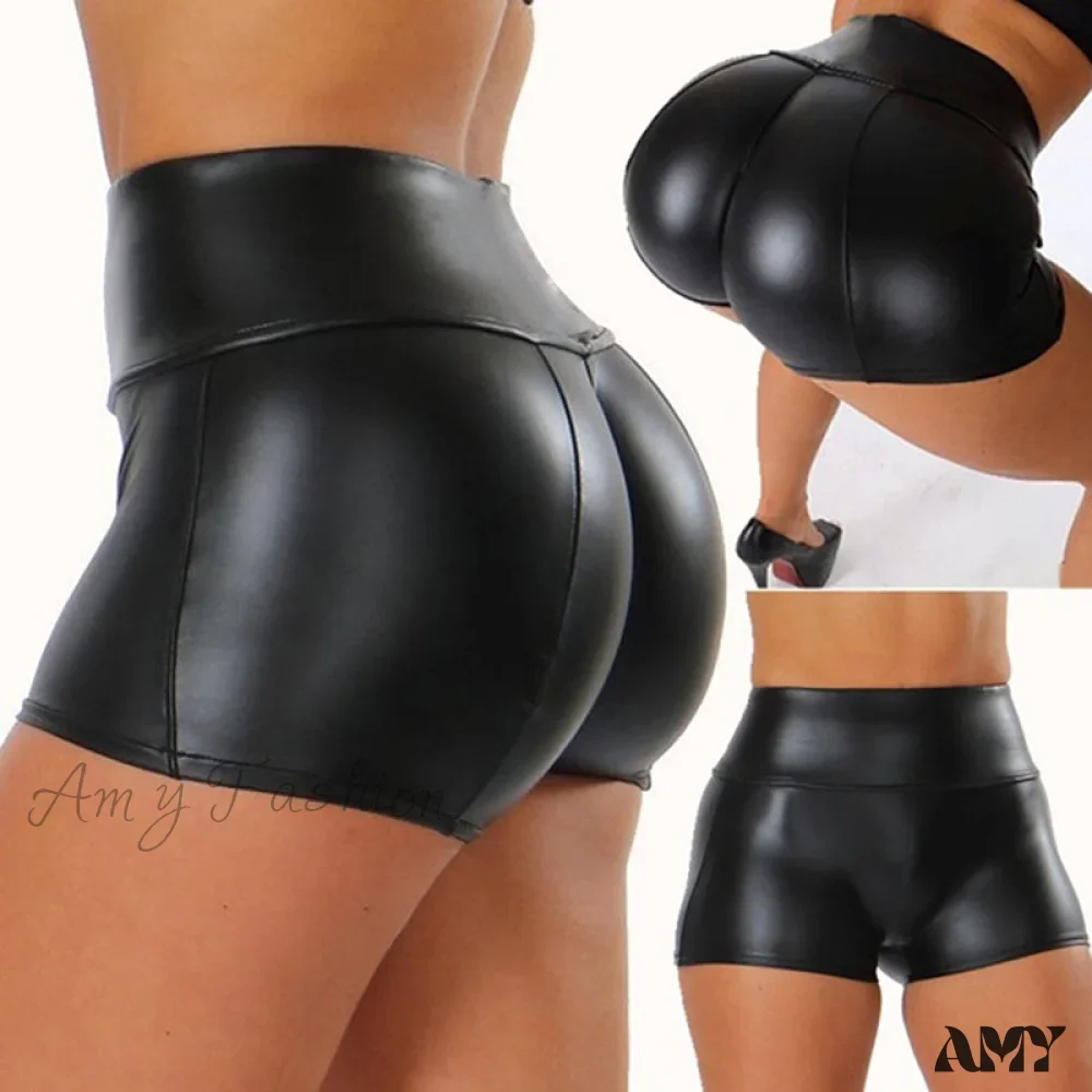 Amy Fashion - High Waist Bodycon Push Up Black Shorts - Image 5