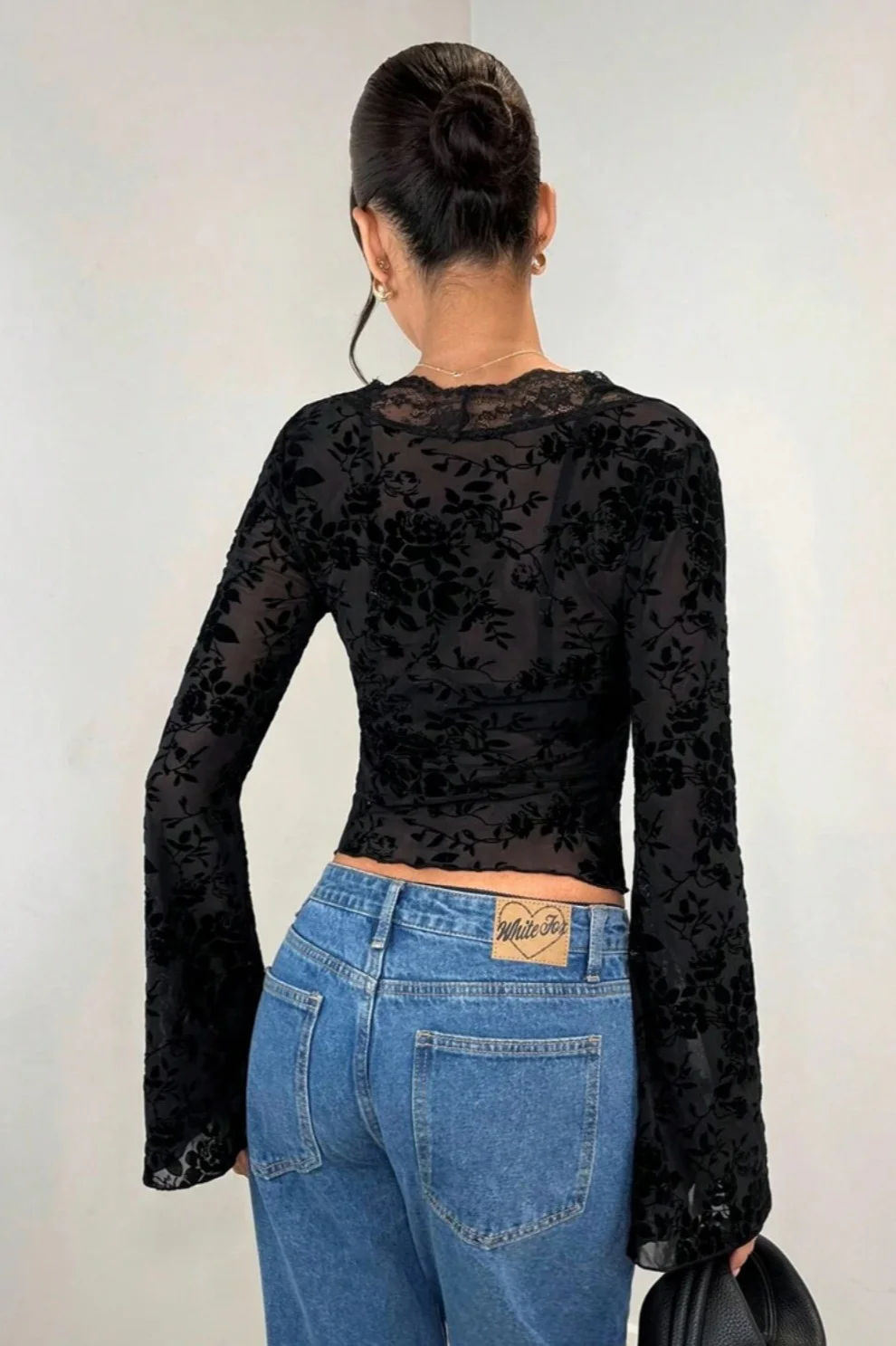 Leopard Print Lace-Paneled Sexy Blouse - Image 6