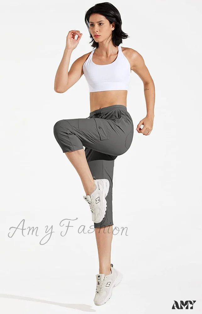 Amy Fashion - Hiking Cargo Joggers Pants Lightweight Quick Dry Capris Golf Pants - Image 17
