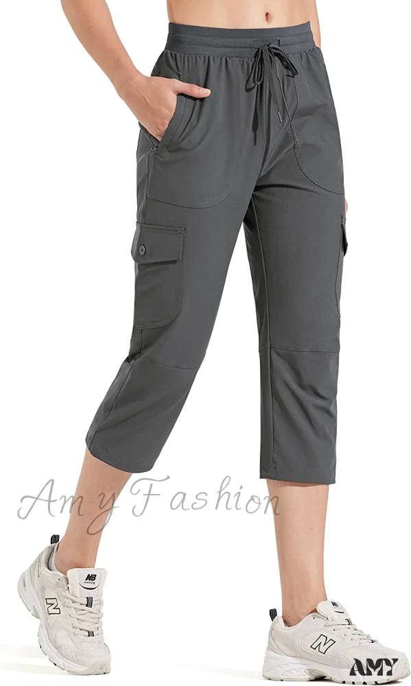 Amy Fashion - Hiking Cargo Joggers Pants Lightweight Quick Dry Capris Golf Pants - Image 21