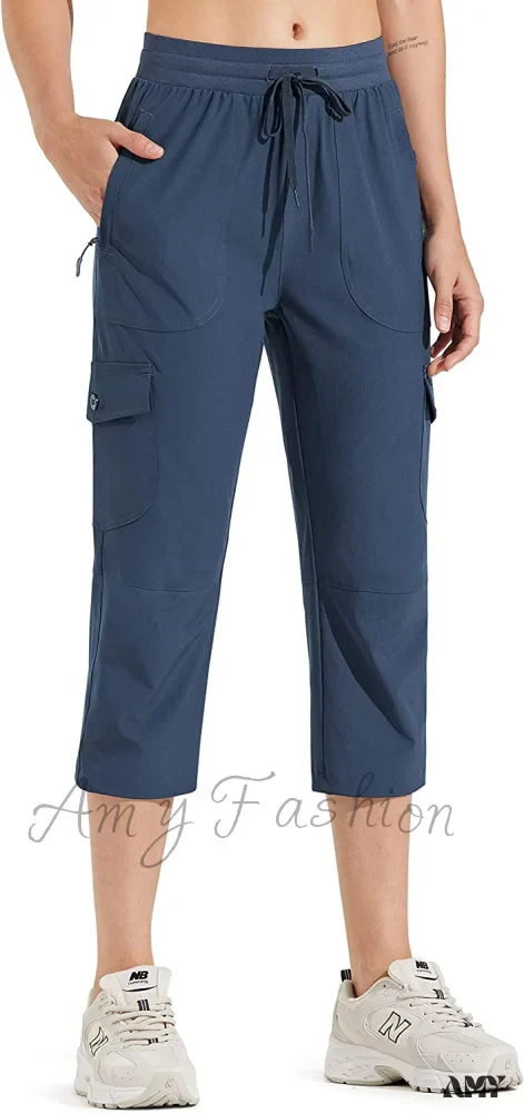 Amy Fashion - Hiking Cargo Joggers Pants Lightweight Quick Dry Capris Golf Pants - Image 27