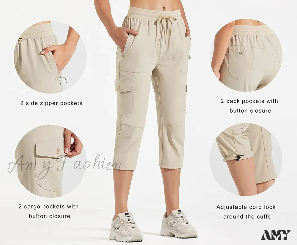 Amy Fashion - Hiking Cargo Joggers Pants Lightweight Quick Dry Capris Golf Pants - Image 3
