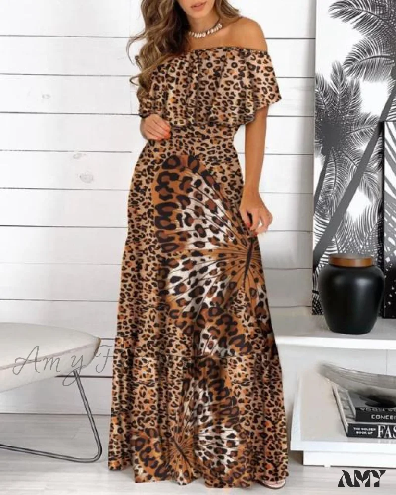Amy Fashion - Long Ruffle Maxi Dress - Image 4
