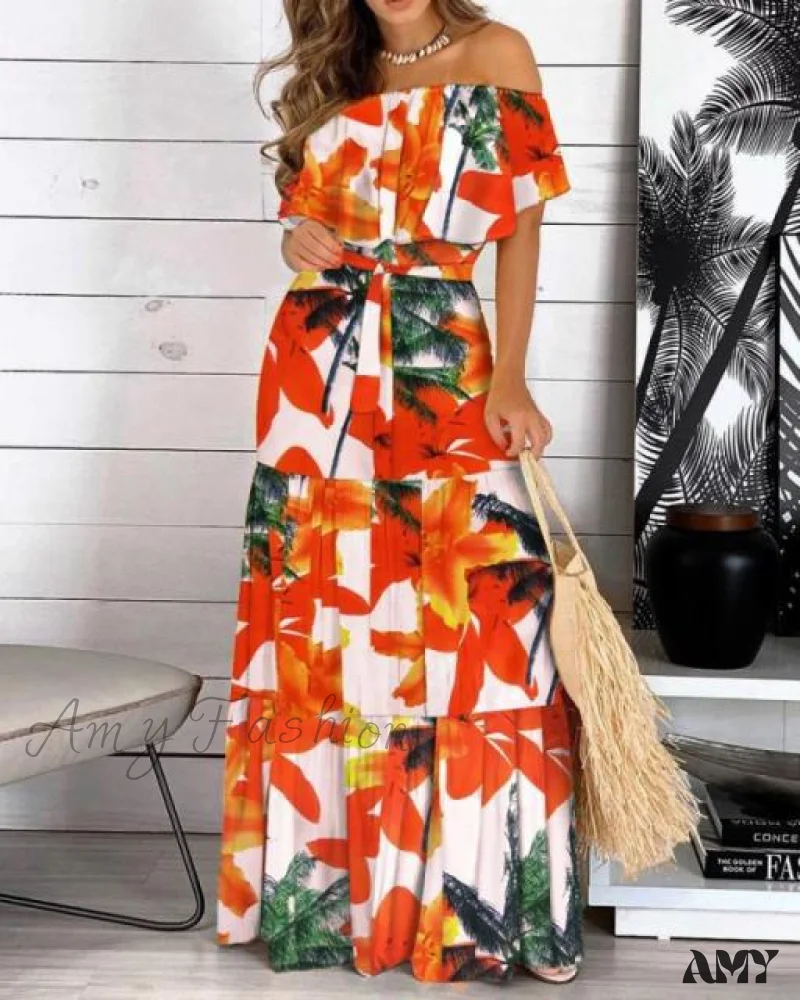 Amy Fashion - Long Ruffle Maxi Dress - Image 5