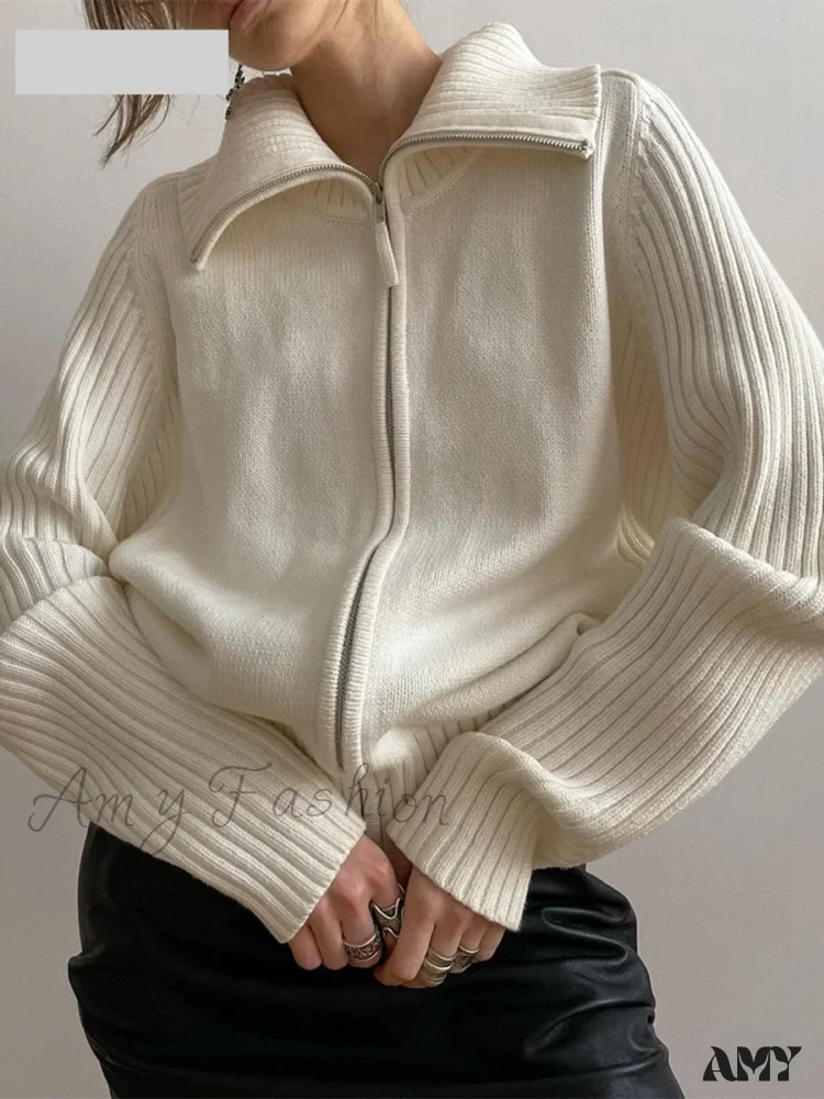 Amy Fashion - Long Sleeve Oversized Knitted Basic Loose Cardigans - Image 4