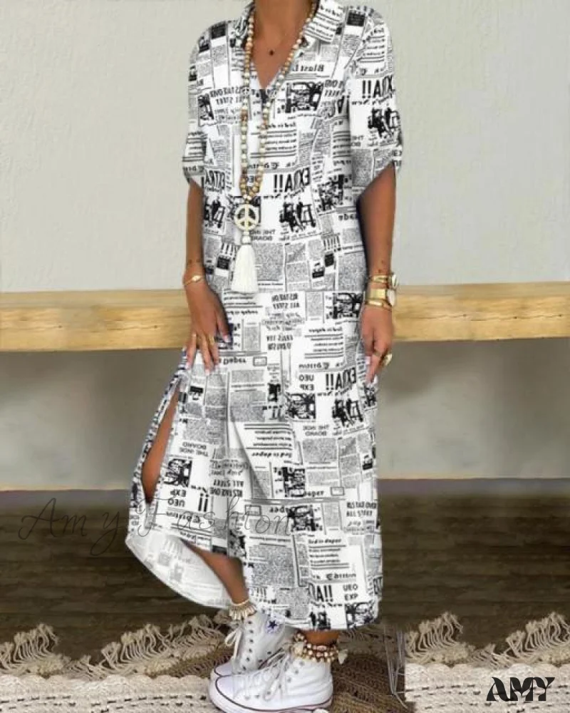 Amy Fashion - Long Sleeve Shirt Denim Long Dress - Image 13