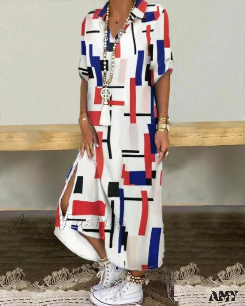 Amy Fashion - Long Sleeve Shirt Denim Long Dress - Image 9