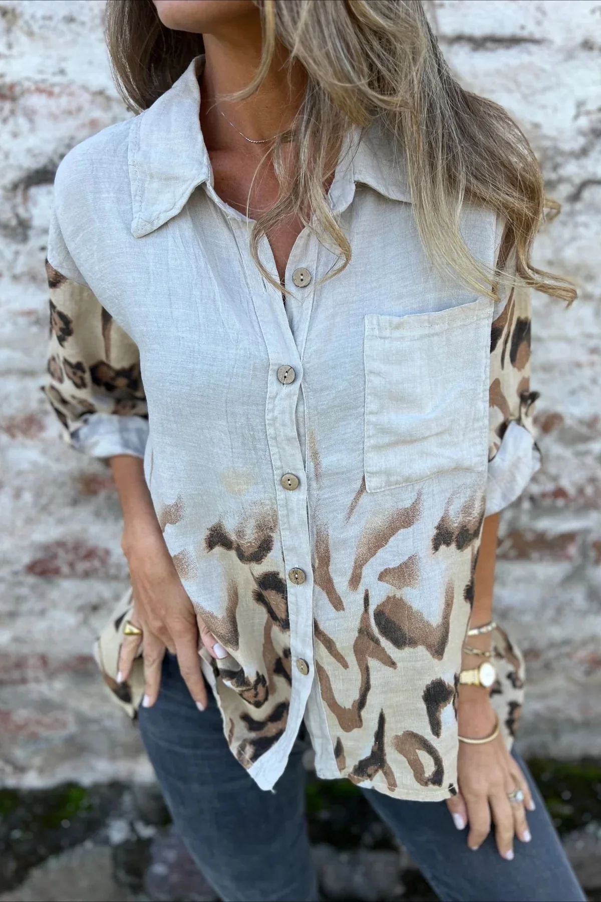 Loose Comfortable Leopard Print Blouse - Image 2