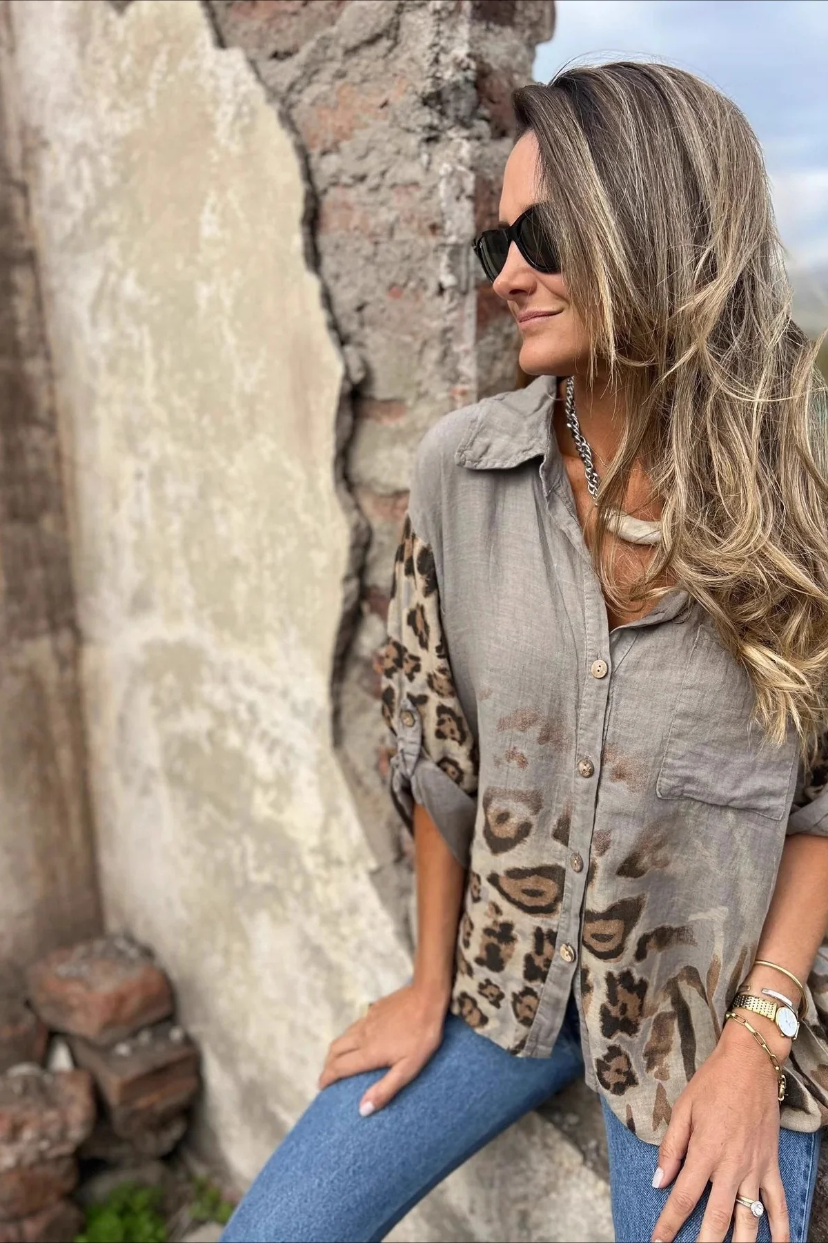 Loose Comfortable Leopard Print Blouse - Image 9