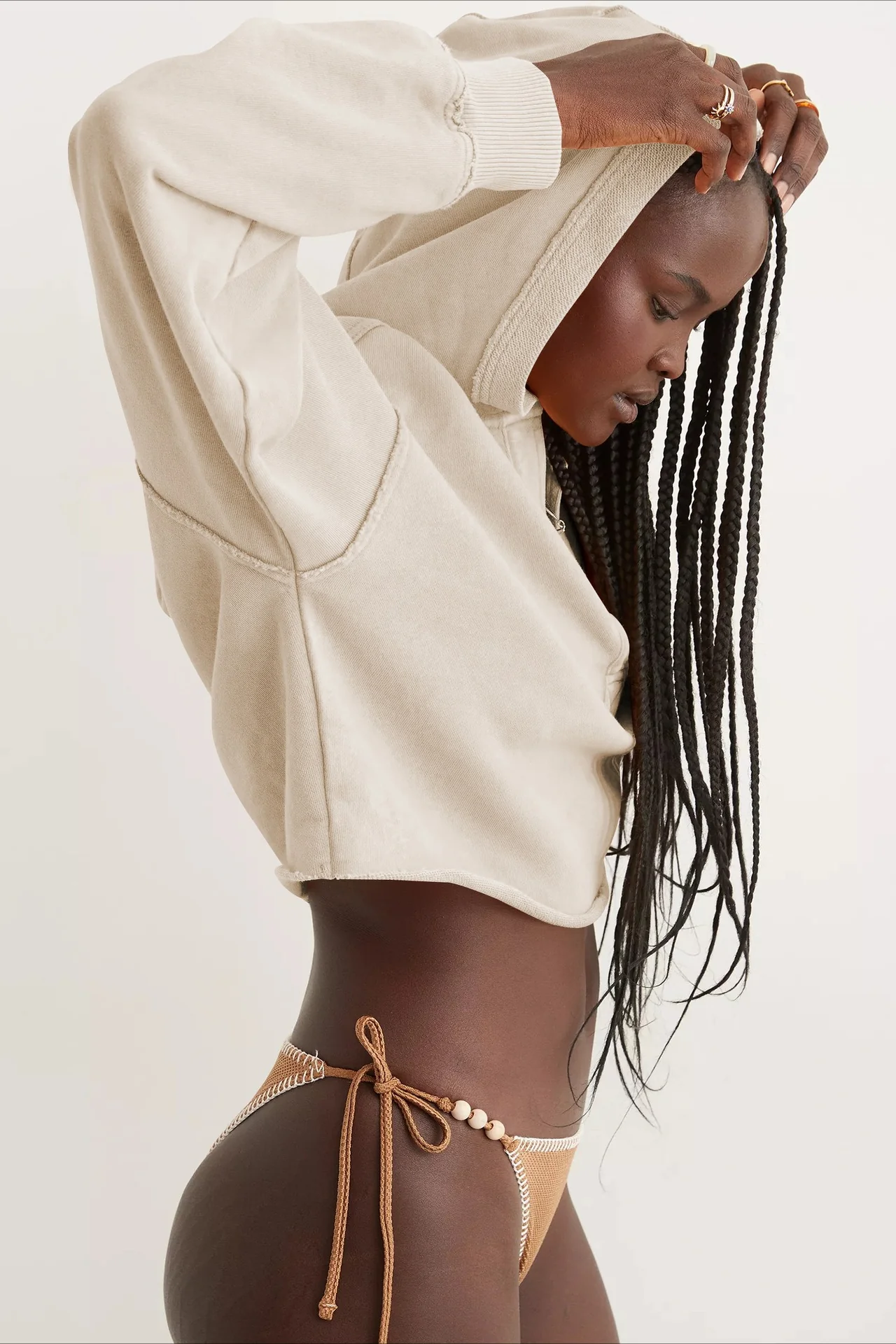 Loose V-neck Fashionable Hoodie - Image 2