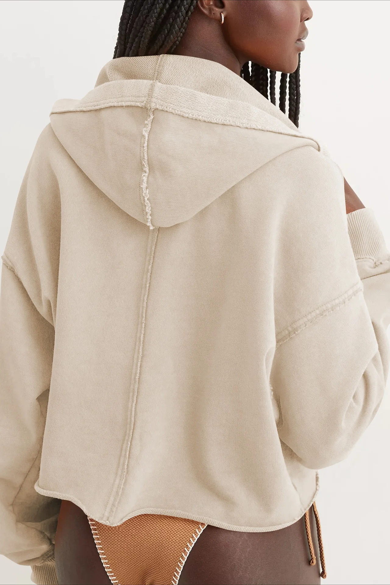 Loose V-neck Fashionable Hoodie - Image 3