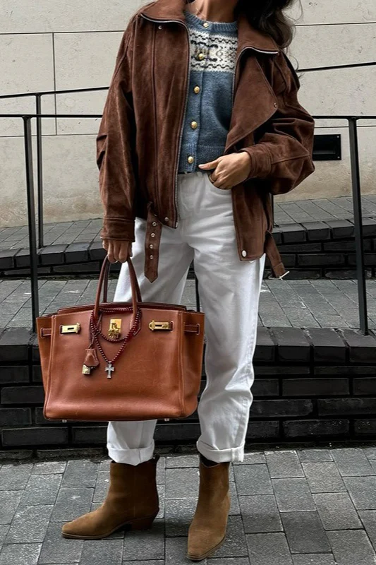 Maillard Brown Cropped Loose Jacket - Image 5