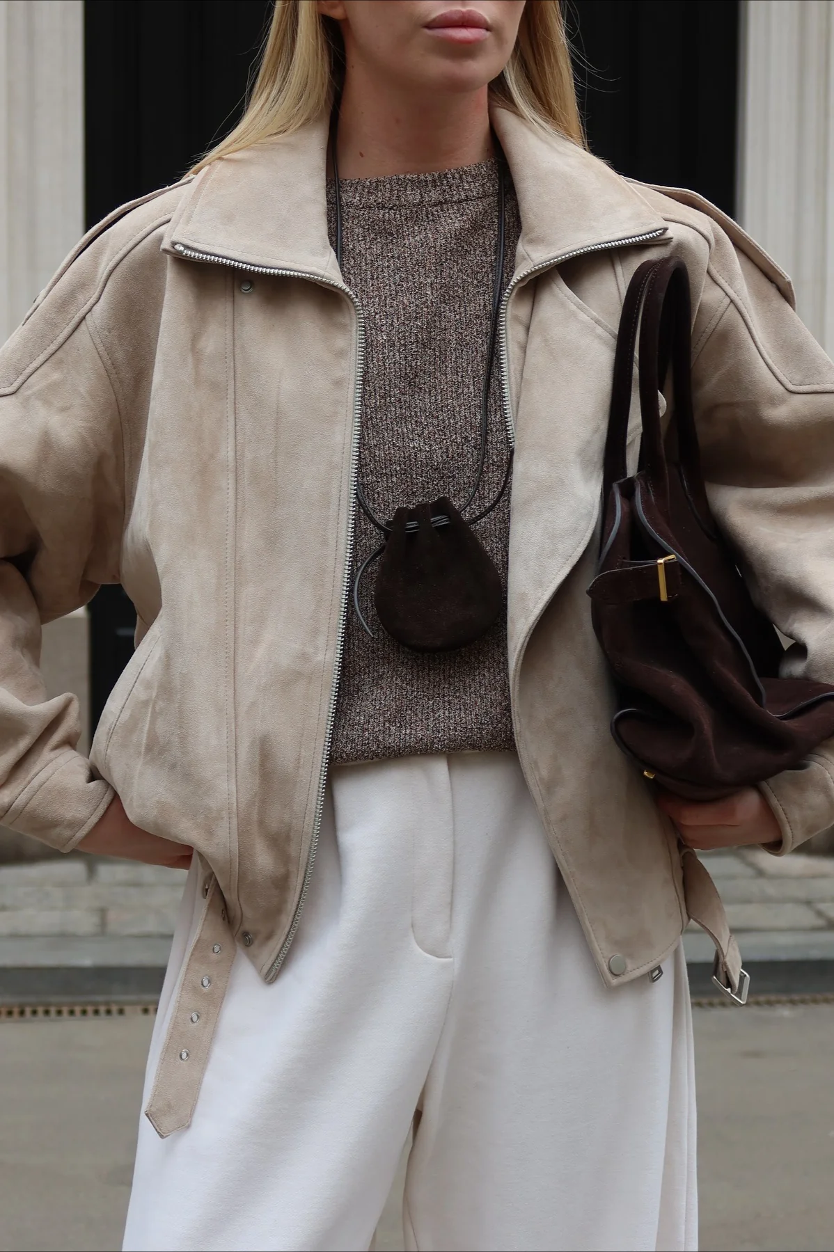 Maillard Brown Cropped Loose Jacket - Image 6