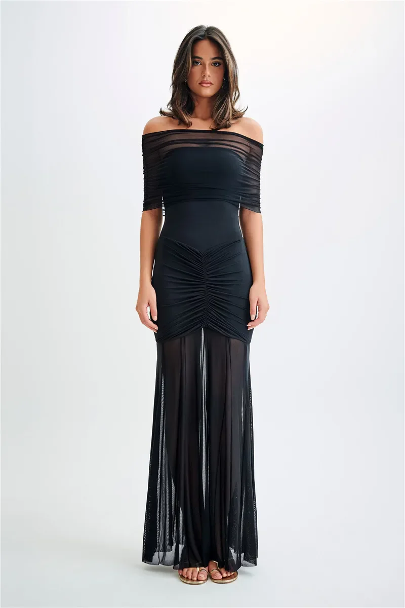 Mesh Strapless Ruffled Mini Bodycon Dress - Image 7
