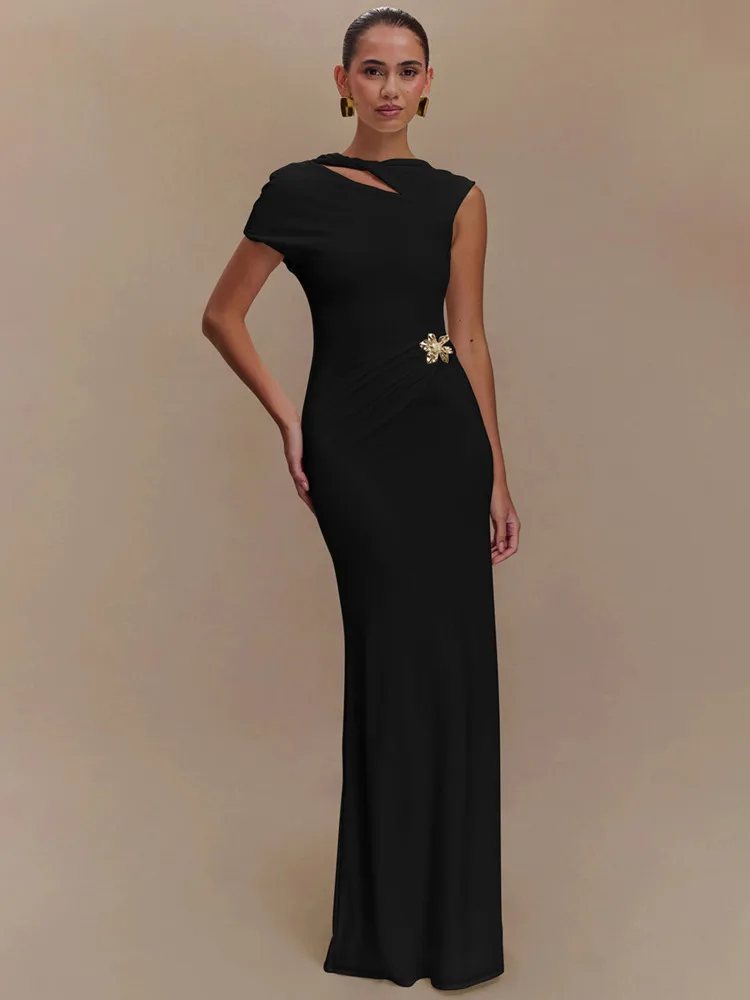 Metal Buckle Split Sleeve Bodycon Dress - Image 5